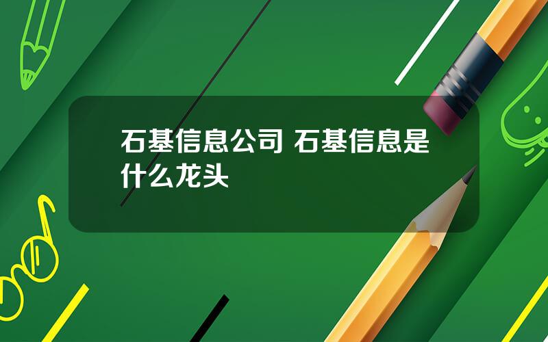 石基信息公司 石基信息是什么龙头